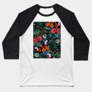 Chintzy Florals II - Night Baseball T-Shirt